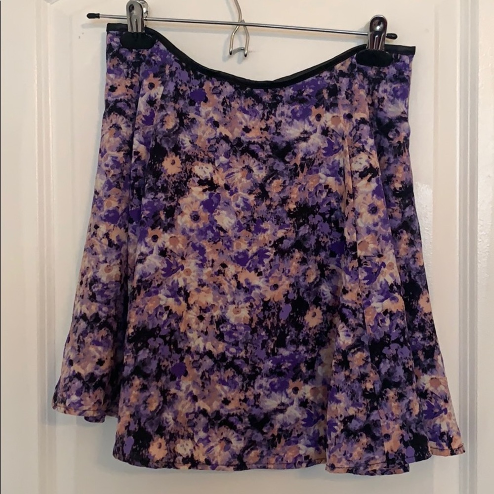 Purple Floral Skater Skirt
